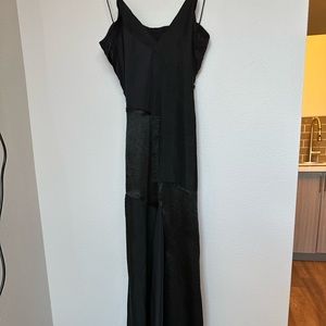 Acne Studios XS maxi/ black dress with patchwork pattern and open back